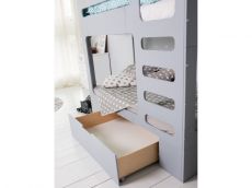 Ліжко двоярусне IndigoWood Cubed із ящиком gray 190x90см